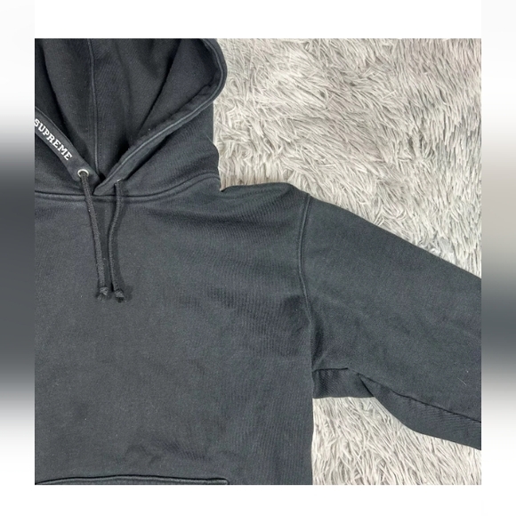 SUPREME x CHAMPION Collab Heavyweight Black Spell out Hoodie SS18 - Picture 5 of 14